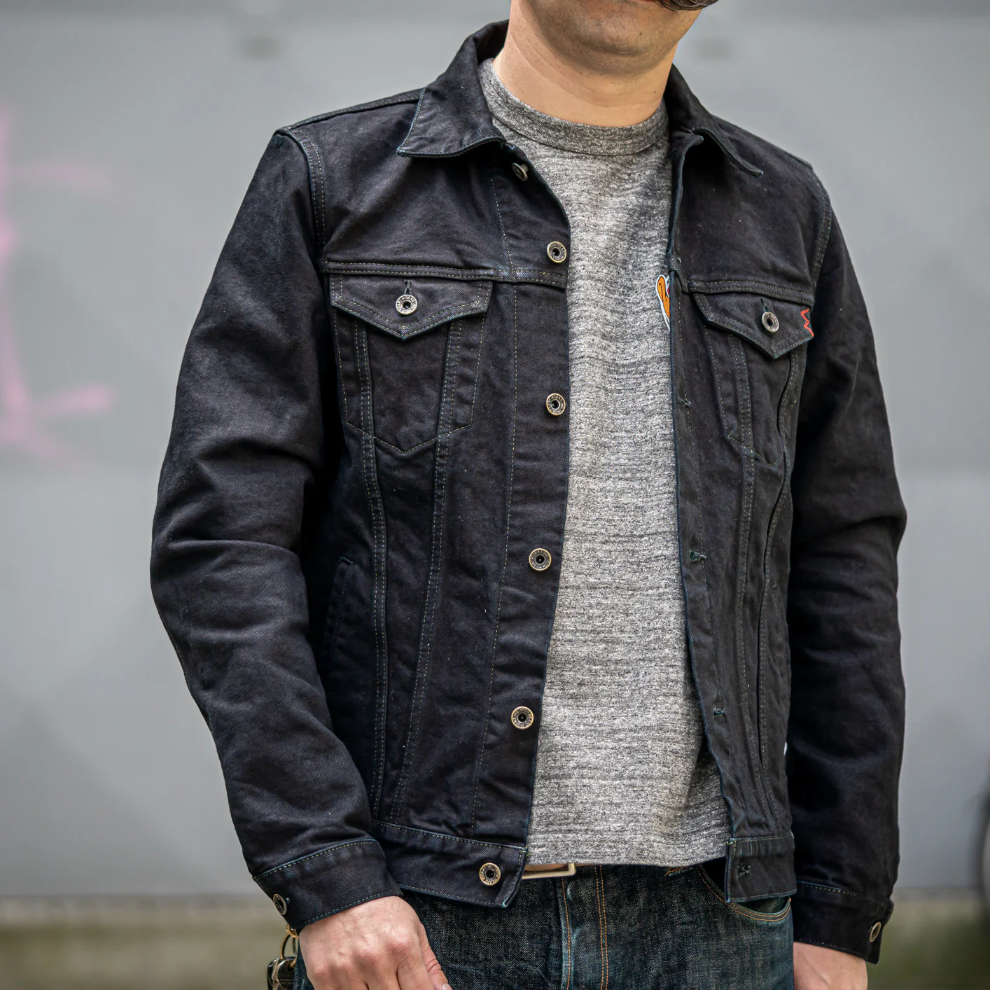Iron Heart 14oz Selvedge Denim Modified Type III Jacket - Black Overdyed / IH-526J-142OD - Image 6