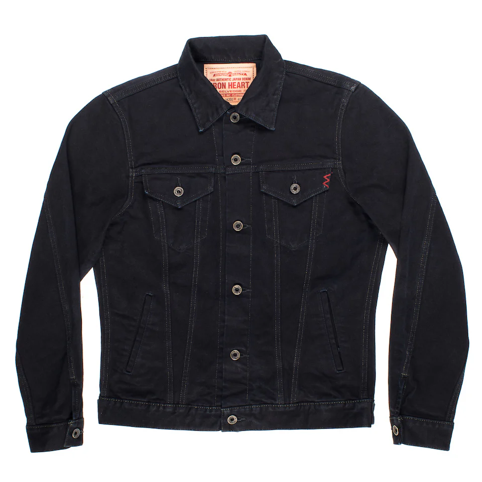 Iron Heart 14oz Selvedge Denim Modified Type III Jacket - Black Overdyed / IH-526J-142OD - Image 7
