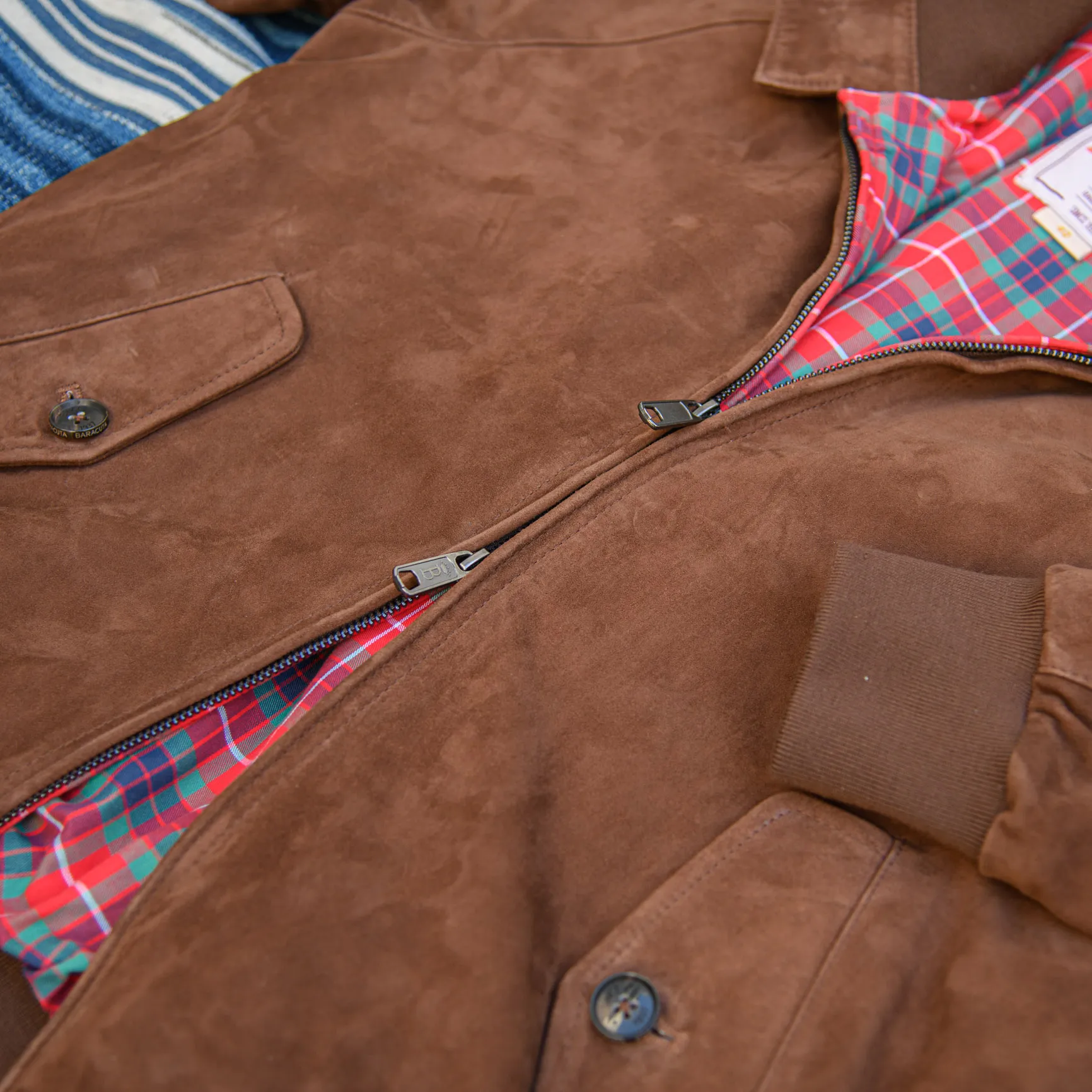 Baracuta G9 Suede Harrington Jacket – Chocolate - Image 5