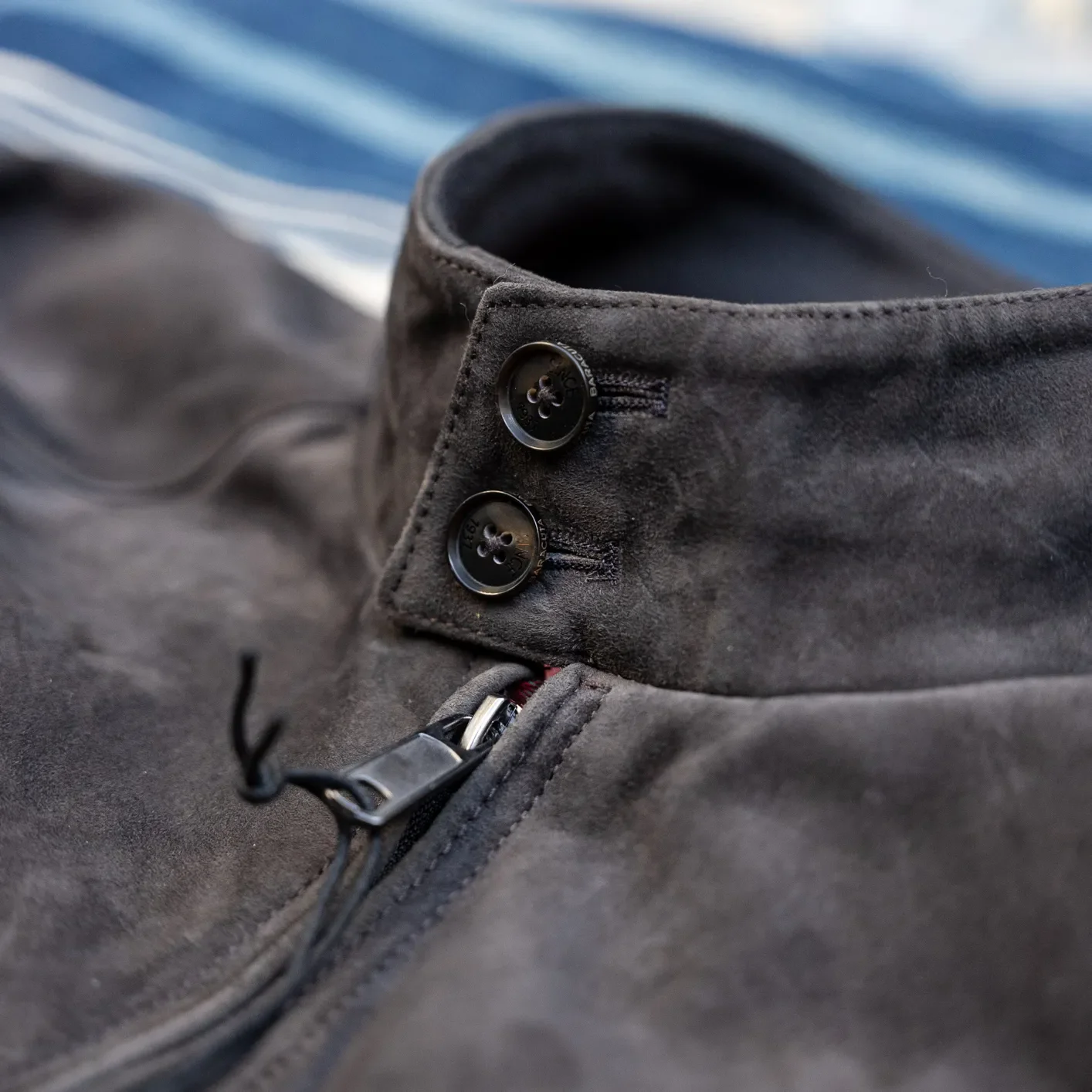 Baracuta G9 Suede Harrington Jacket – December Sky - Image 3