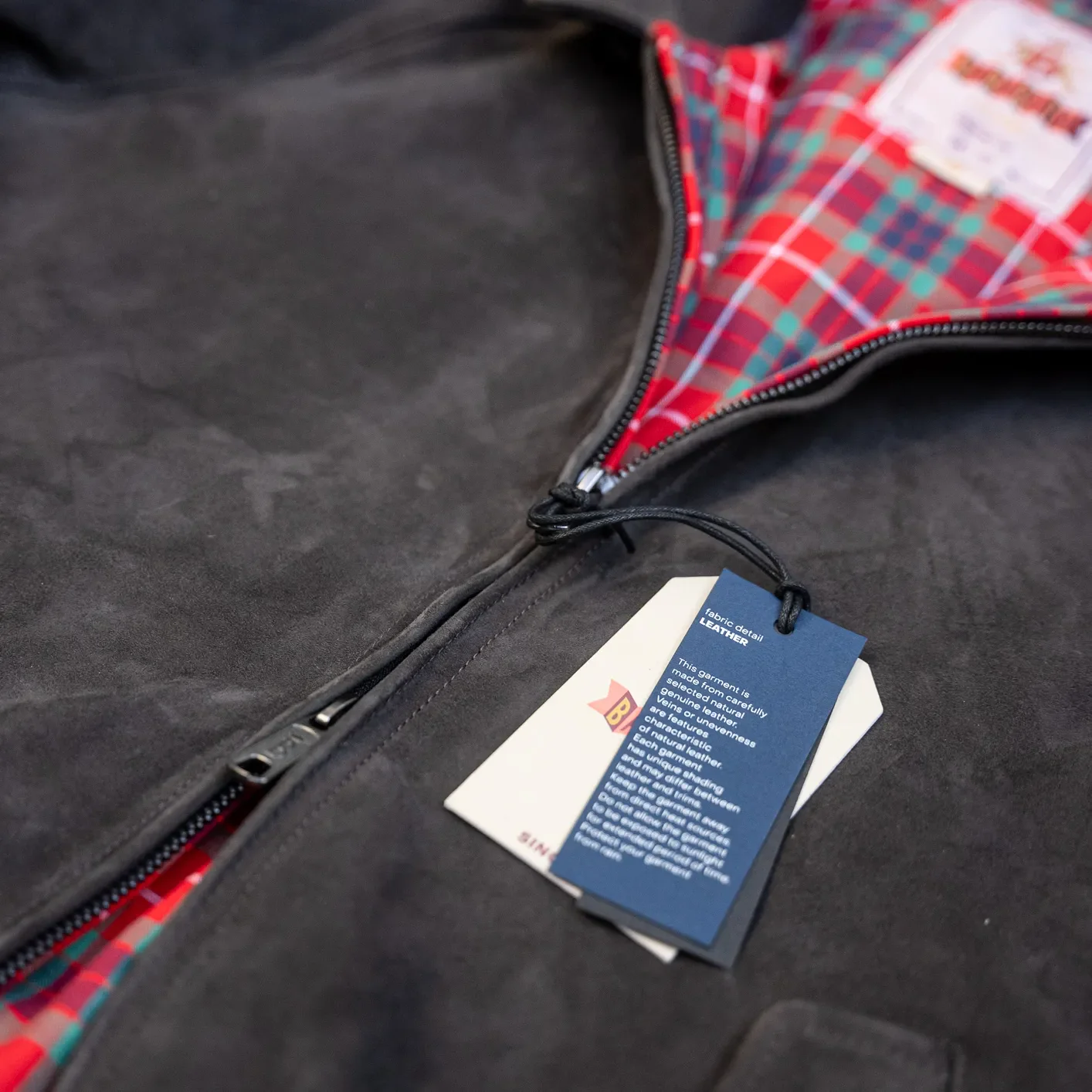 Baracuta G9 Suede Harrington Jacket – December Sky - Image 5