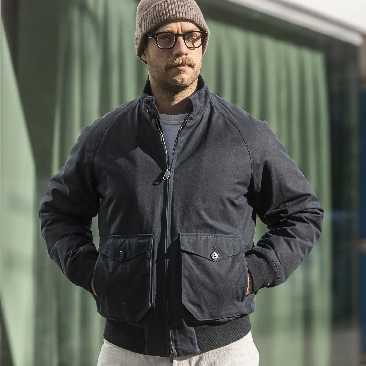 Baracuta G9 Waxed AF Pocket Jacket – Dark Navy / Lined - Image 6