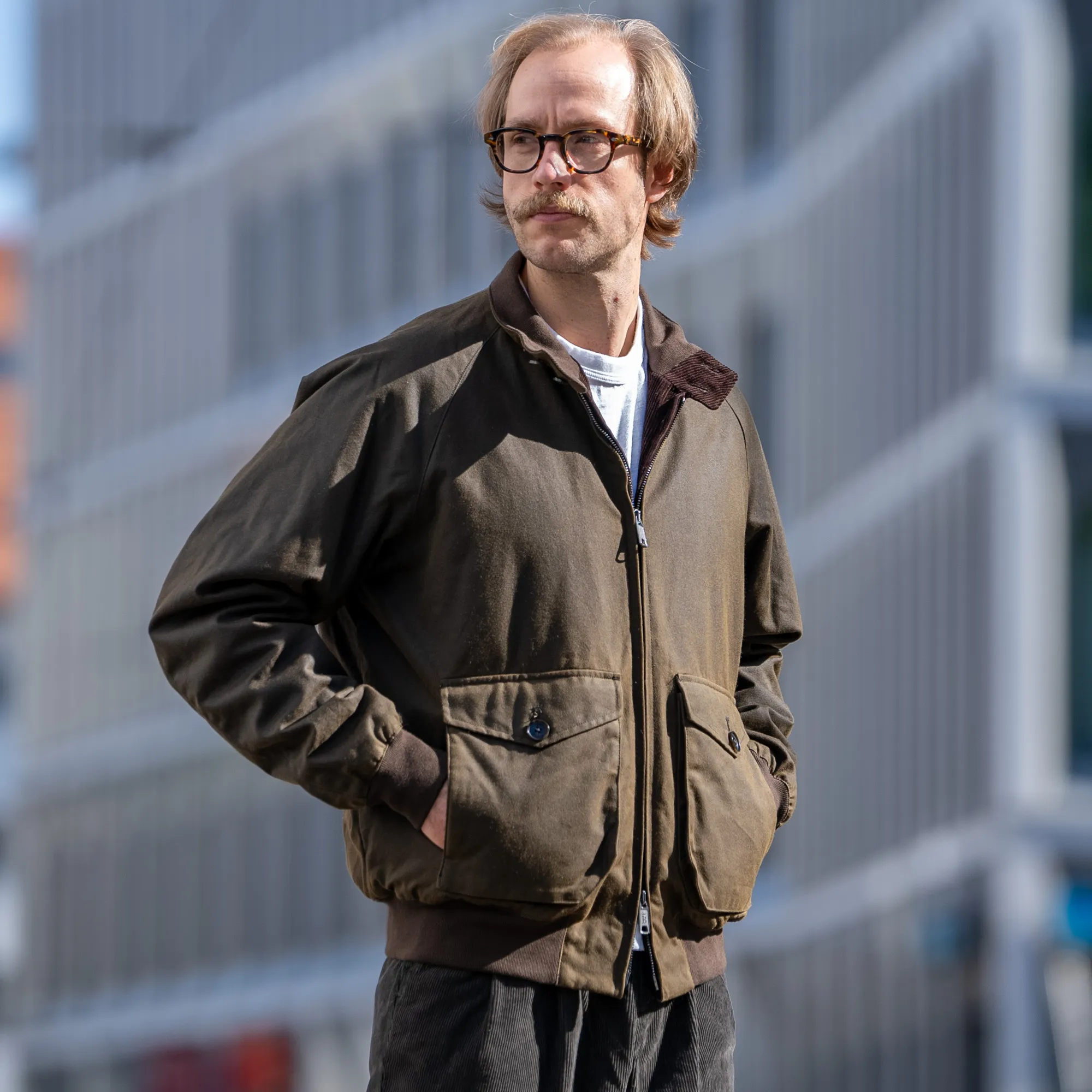 Baracuta G9 Waxed AF Pocket Jacket – Deep Moss / Lined - Image 3