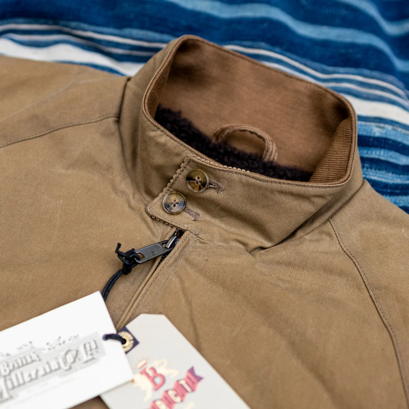 Baracuta G9 Waxed AF Pocket Jacket – Tan / Lined - Image 4