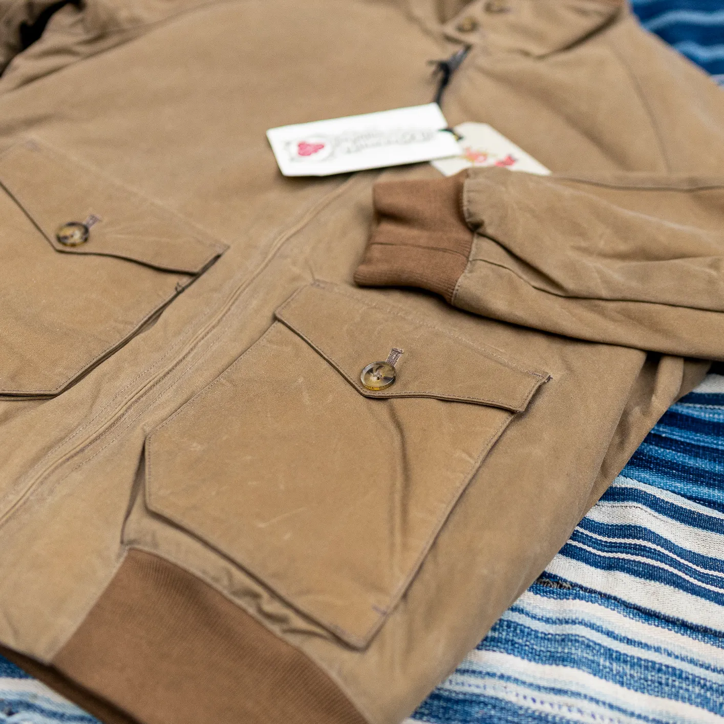 Baracuta G9 Waxed AF Pocket Jacket – Tan / Lined - Image 5