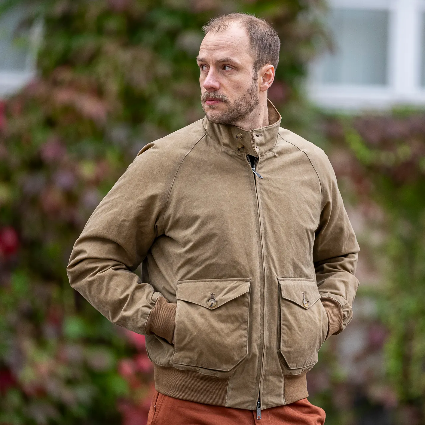 Baracuta G9 Waxed AF Pocket Jacket – Tan / Lined - Image 7