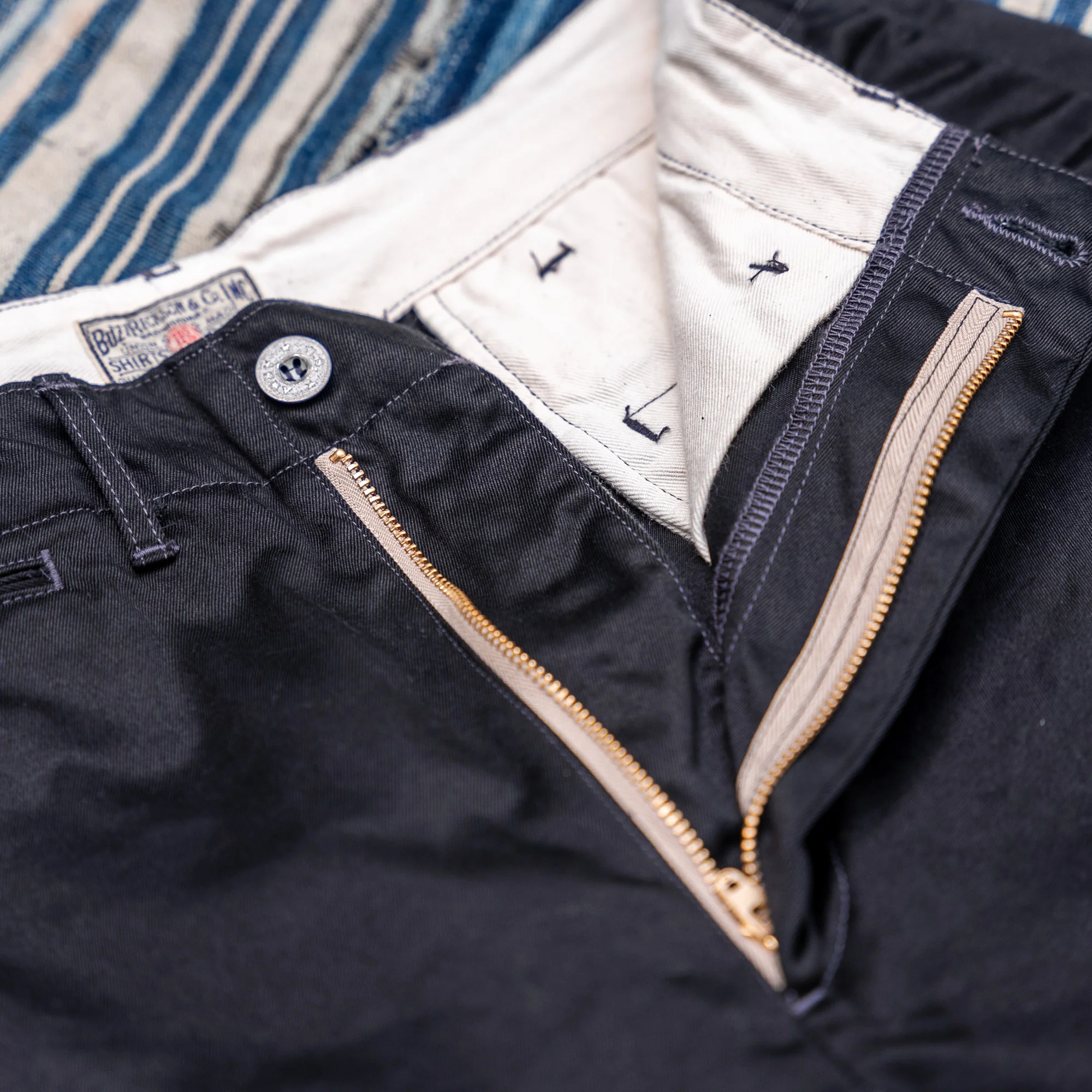 Buzz Rickson 1945 Early Military Chino Shorts – Black - Image 3