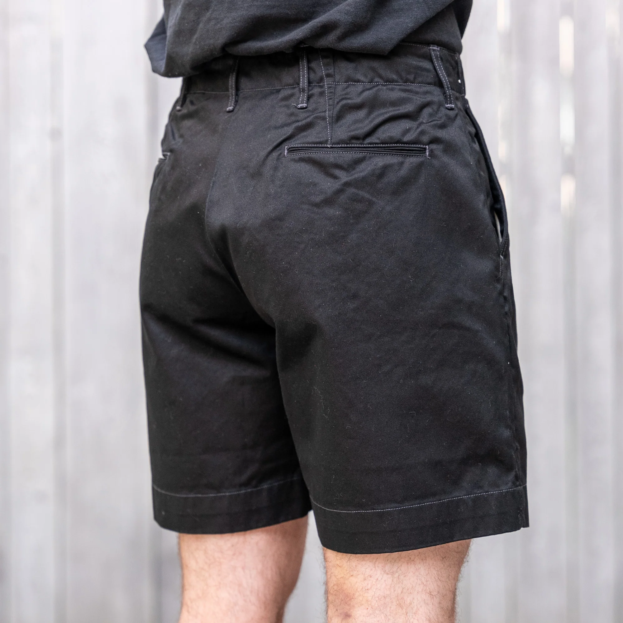 Buzz Rickson 1945 Early Military Chino Shorts – Black - Image 4