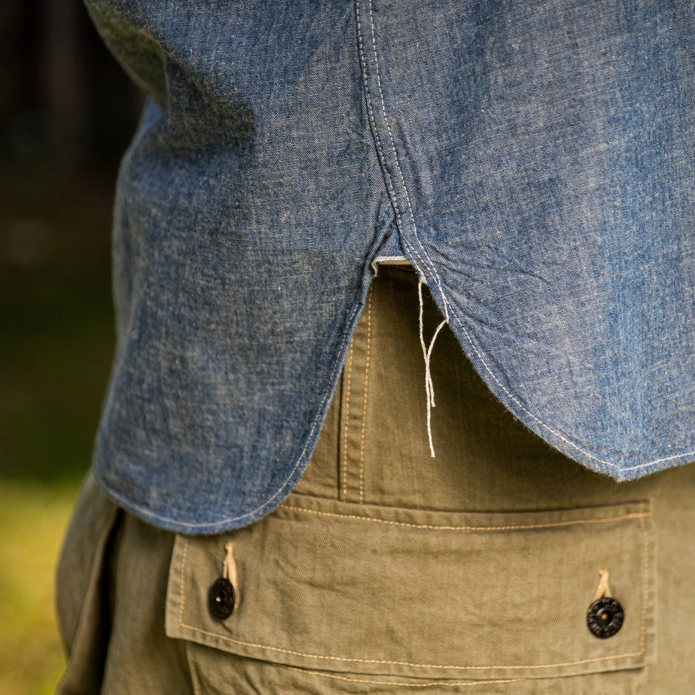 Buzz Rickson’s USN Selvedge Chambray Work Shirt – Indigo Blue - Image 8