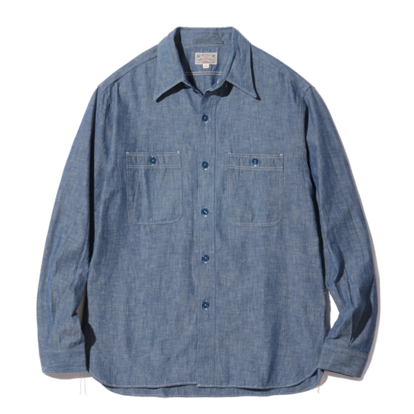 Buzz Rickson’s USN Selvedge Chambray Work Shirt – Indigo Blue - Image 9