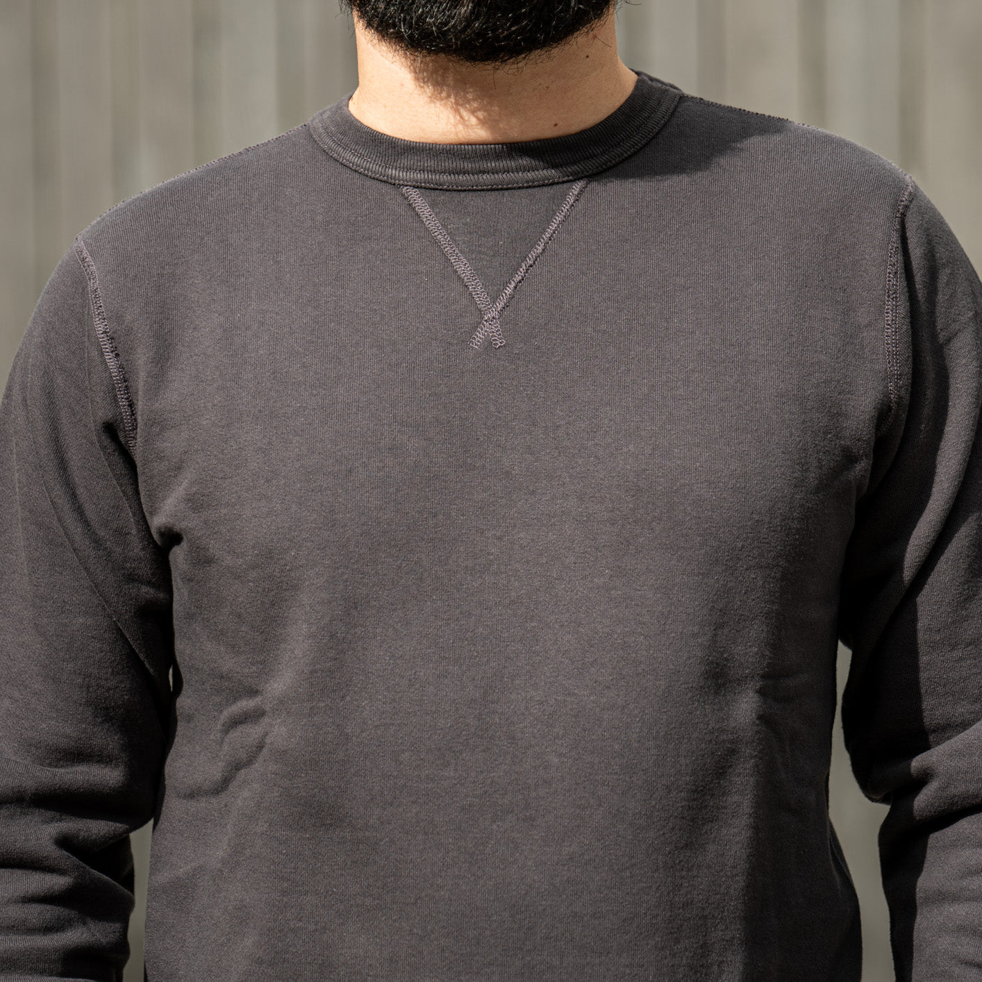 Buzz Rickson's 13oz Set-In Crew Sweat Shirt - Faded Black - Image 4