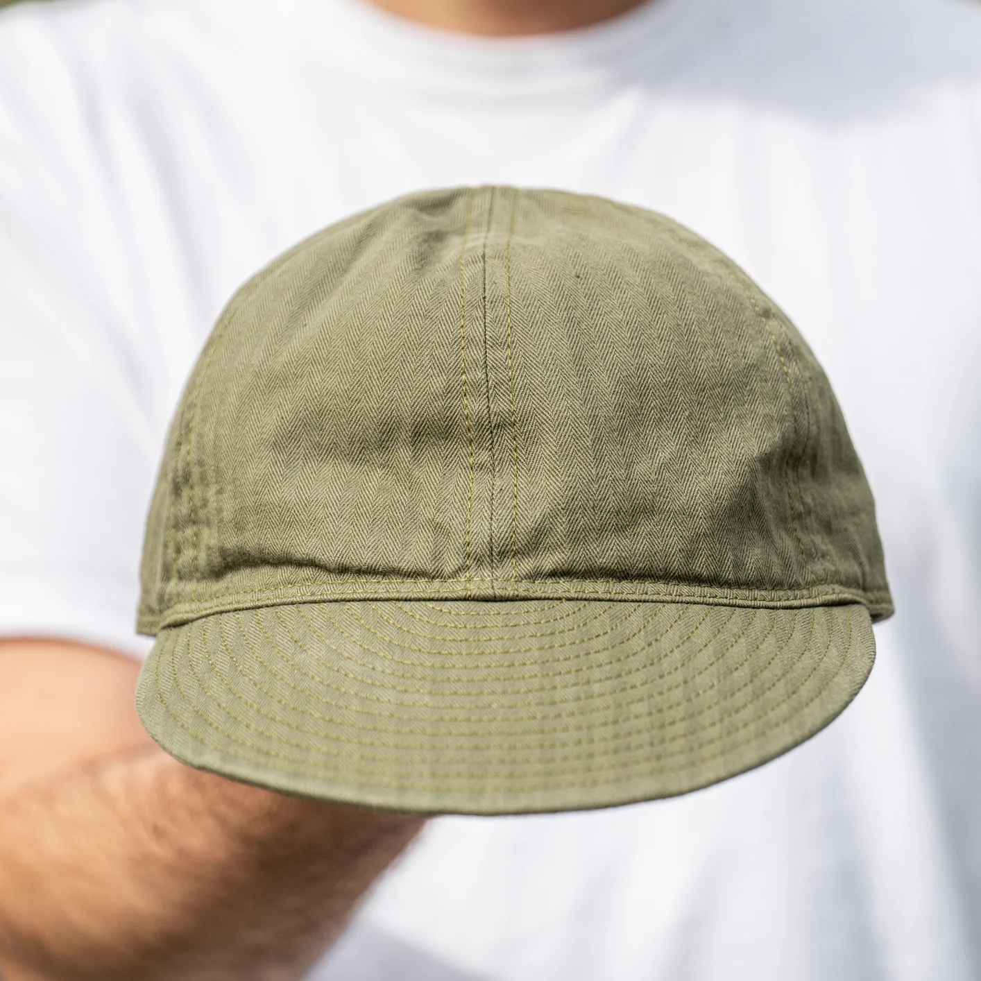Buzz Rickson's HBT A-3 Mechanic Cap - Olive Drab - Image 3