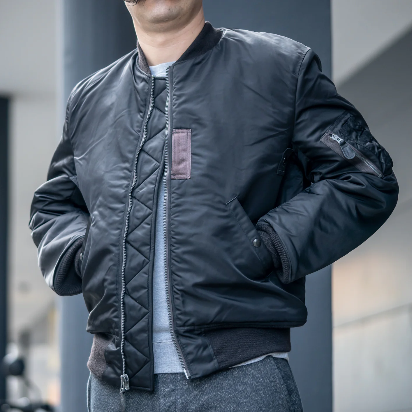 Buzz Rickson's X William Gibson MA-1 Flight Jacket - Slender Long / Black - Image 10