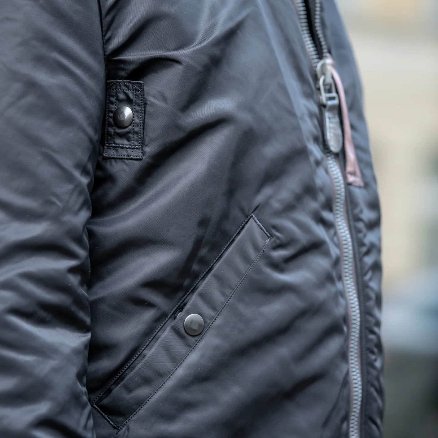 Buzz Rickson's X William Gibson MA-1 Flight Jacket - Slender Long / Black - Image 11