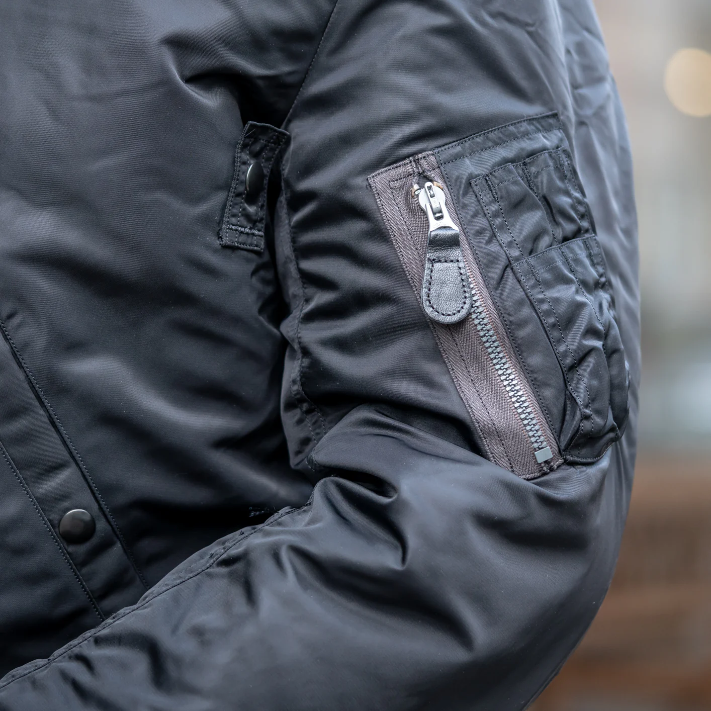 Buzz Rickson's X William Gibson MA-1 Flight Jacket - Slender Long / Black - Image 12