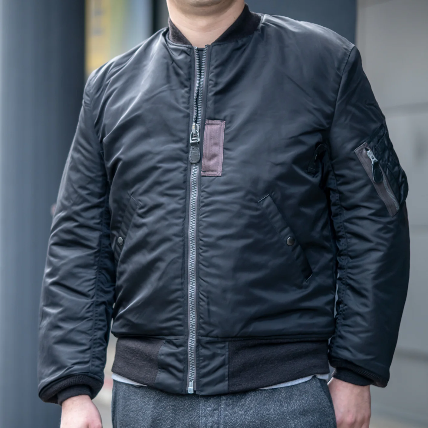 Buzz Rickson's X William Gibson MA-1 Flight Jacket - Slender Long / Black - Image 9