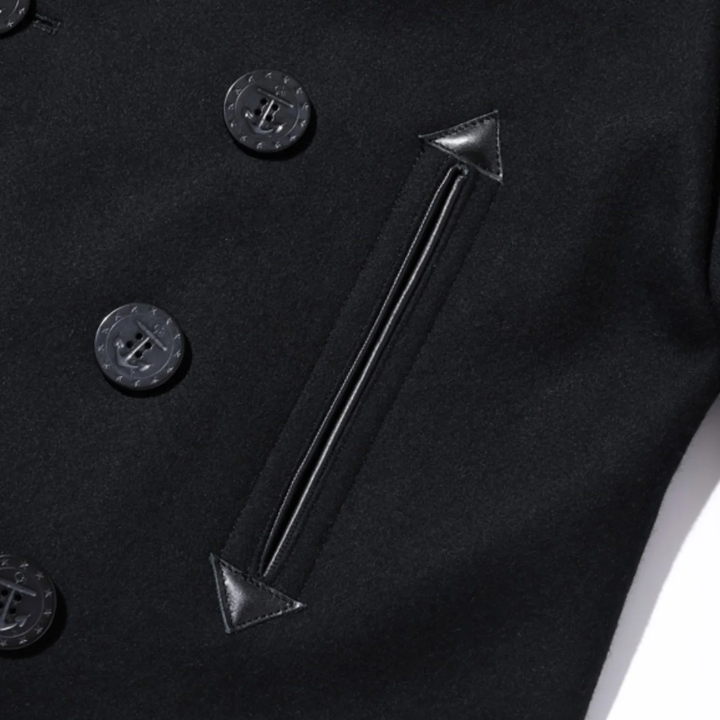 Buzz Rickson's X William Gibson US Navy Pea Coat – Black - Image 17