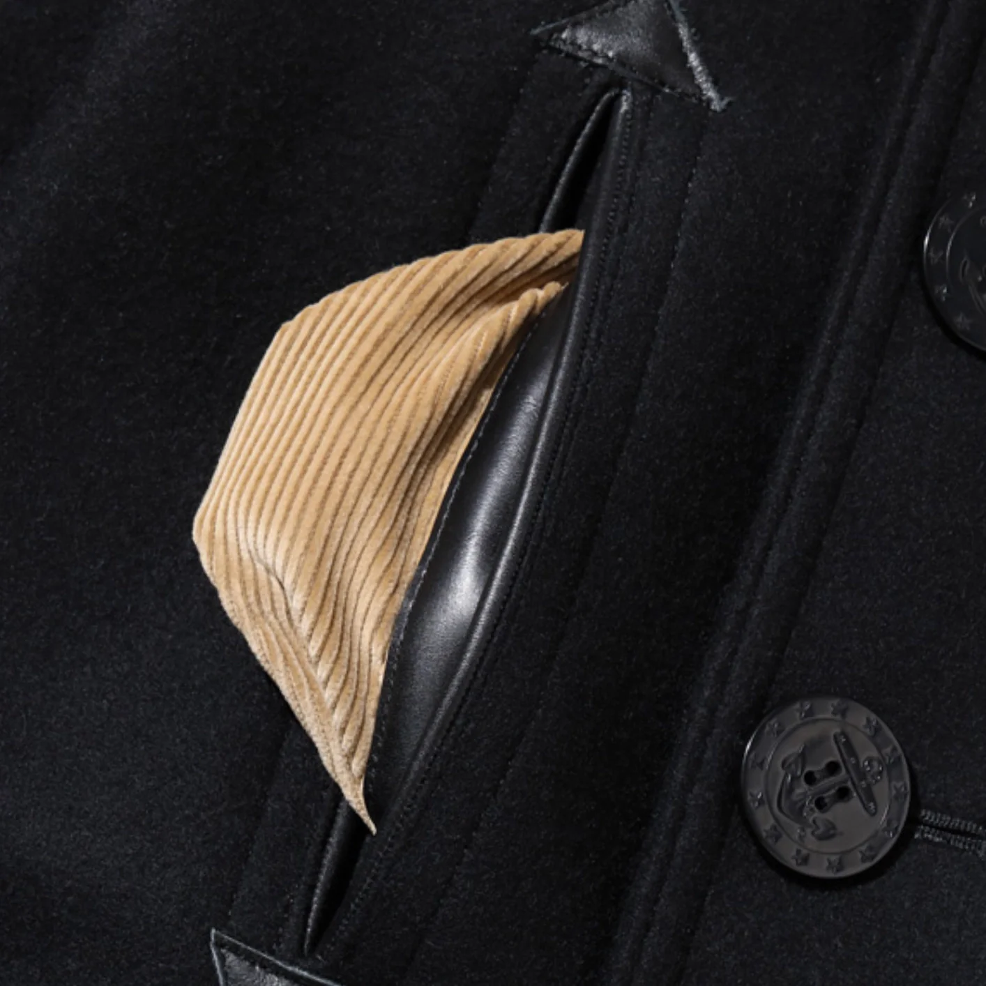 Buzz Rickson's X William Gibson US Navy Pea Coat – Black - Image 18