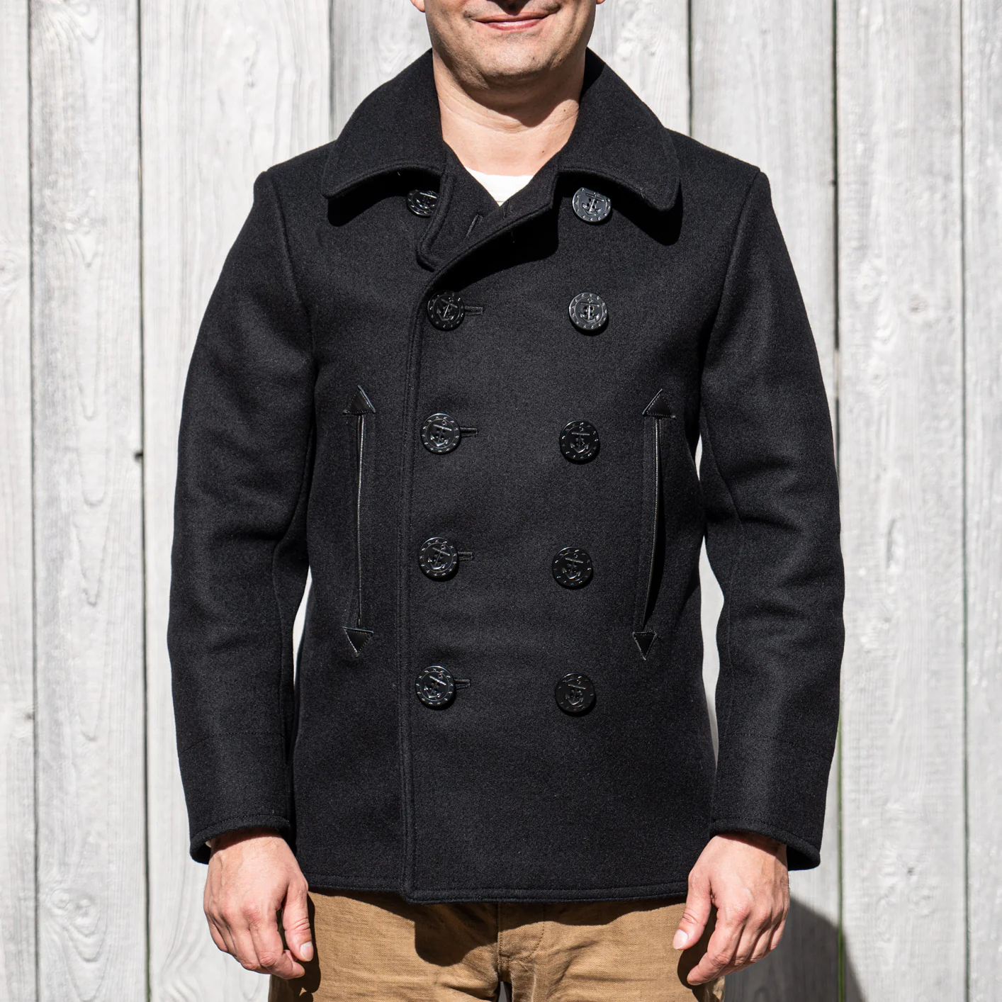 Buzz Rickson's X William Gibson US Navy Pea Coat – Black - Image 3