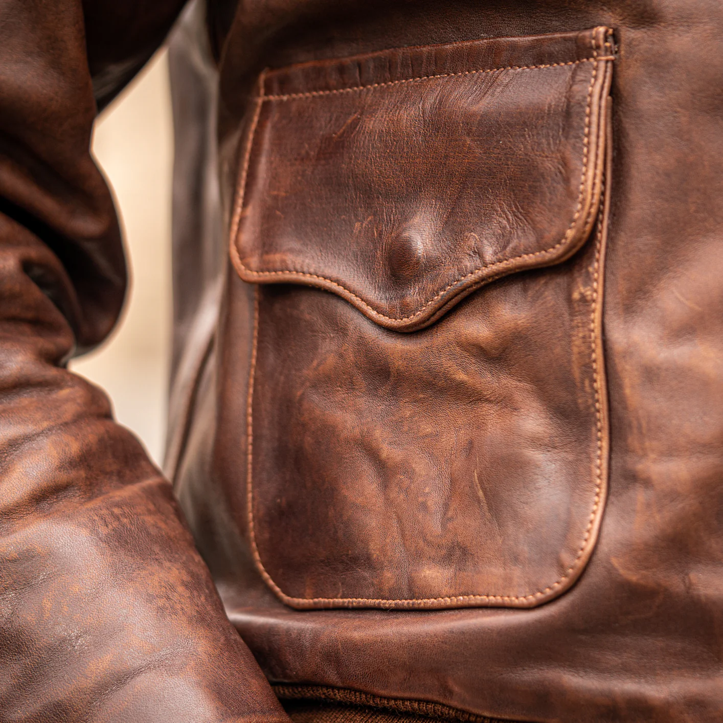 Eastman Leather A-2 “Pearl Harbor” Leather Jacket– American Walnut Horsehide - Image 12