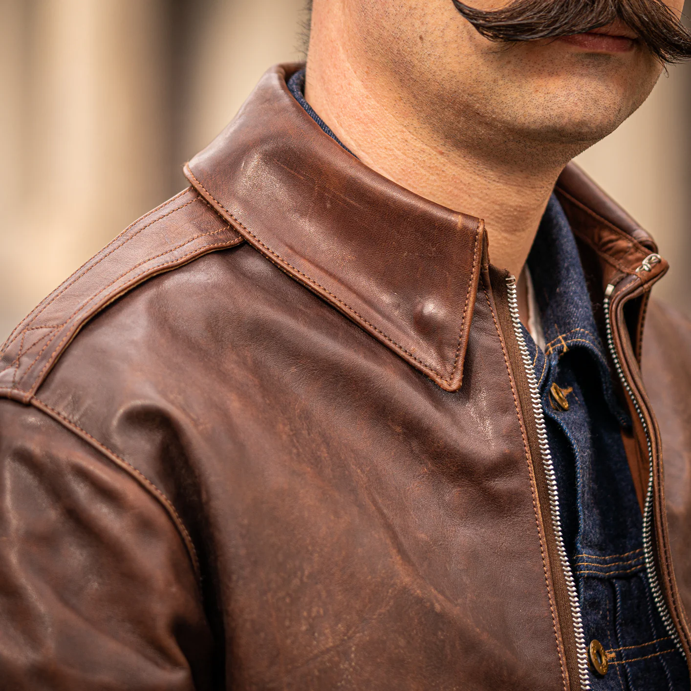 Eastman Leather A-2 “Pearl Harbor” Leather Jacket– American Walnut Horsehide - Image 9