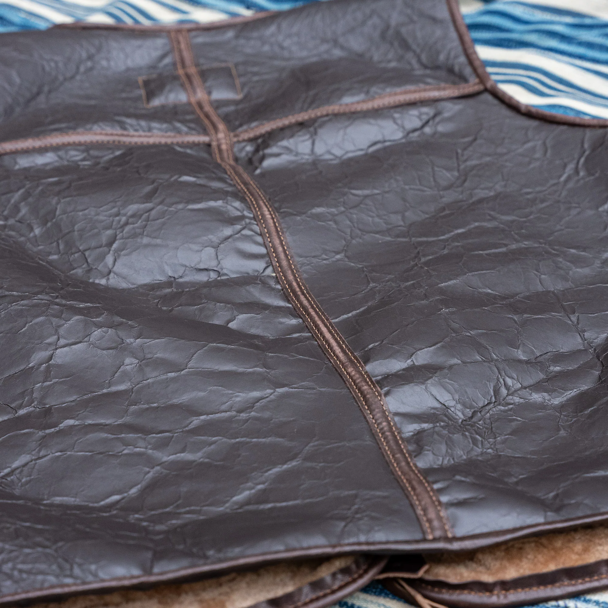 Eastman Leather E.LM.C. Biker Flight Shearling Vest – Vintage Brown - Image 4