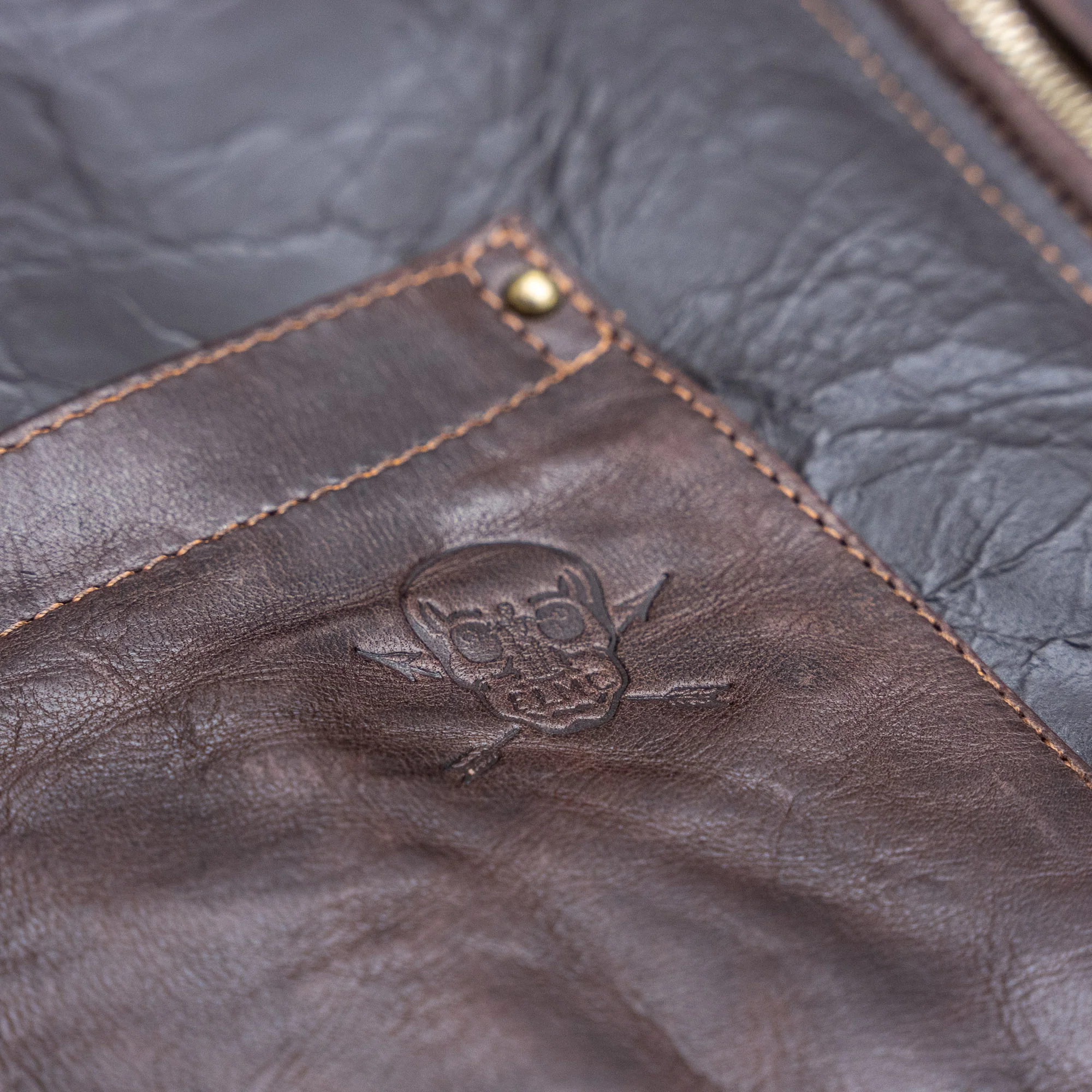 Eastman Leather E.LM.C. Biker Flight Shearling Vest – Vintage Brown - Image 5