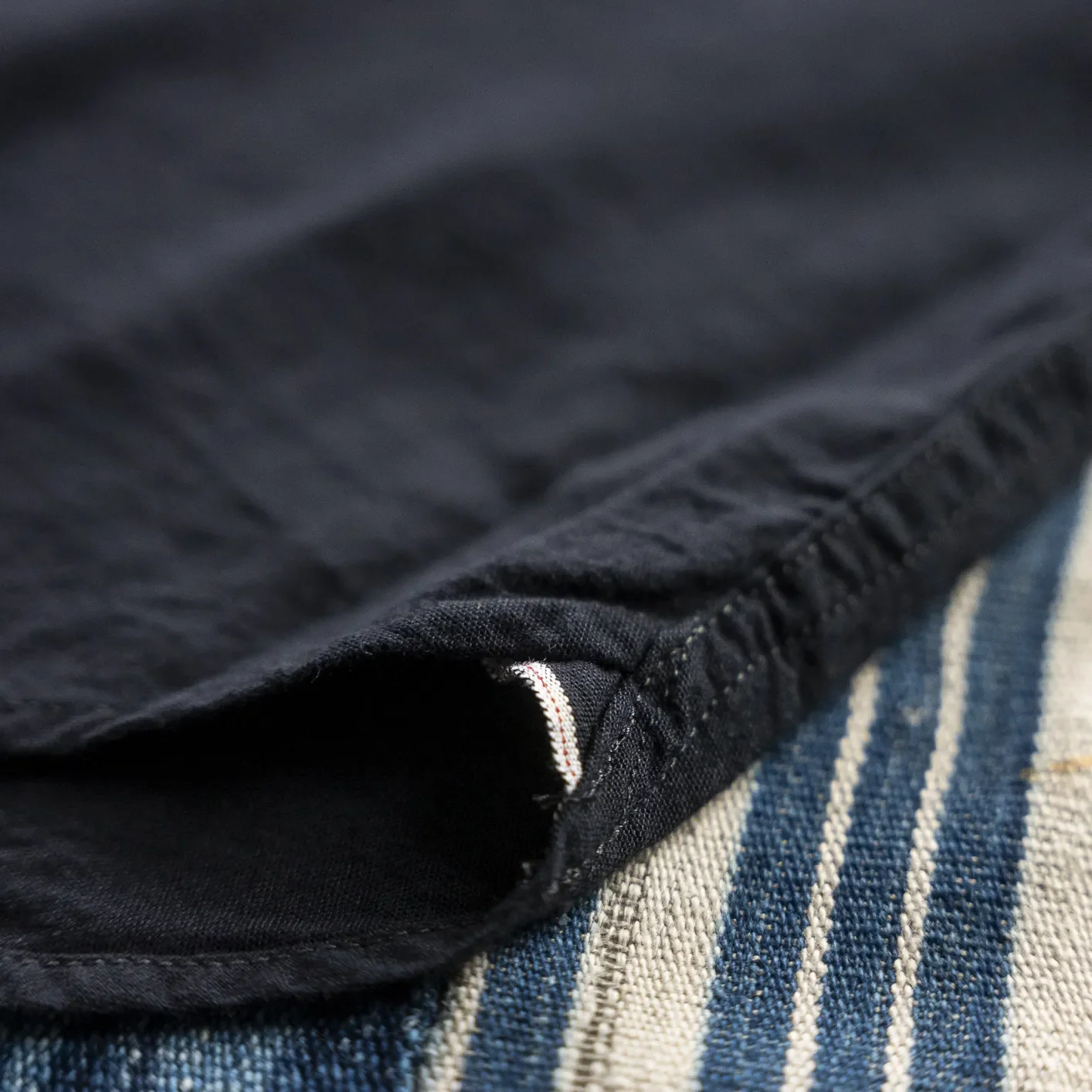 Fullcount 4810 1940s USN 5oz Selvedge Chambray Shirt - Black - Image 4