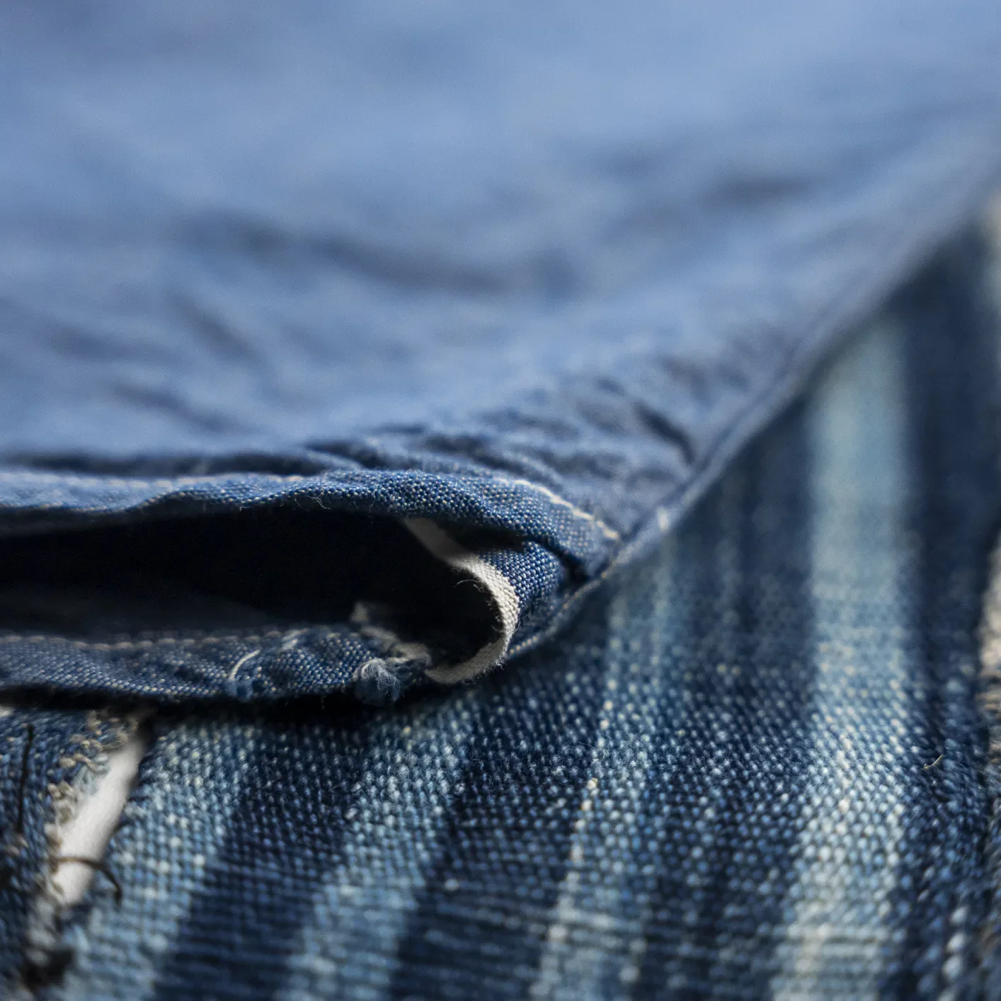 Fullcount 4810 1940s USN 5oz Selvedge Chambray Shirt - Blue - Image 4