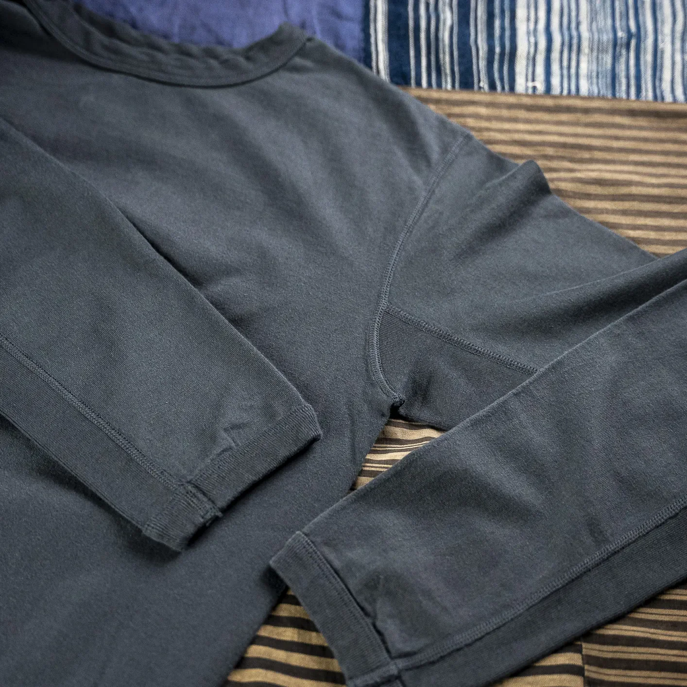 Fullcount 5222LPT-9 8.4oz Flat Seam ‘Hold Fast Stay True’ Longsleeve – Ink Black / Loopwheeled - Image 7