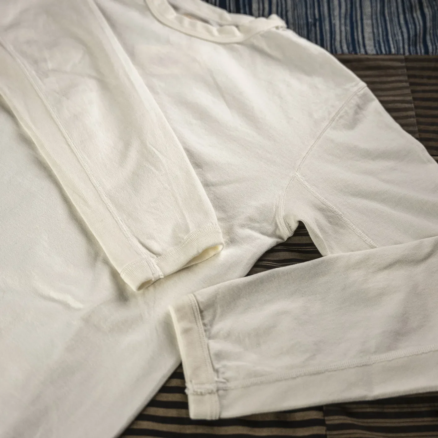 Fullcount 5222LPT-9 8.4oz Flat Seam ‘Hold Fast Stay True’ Longsleeve – White / Loopwheeled - Image 5