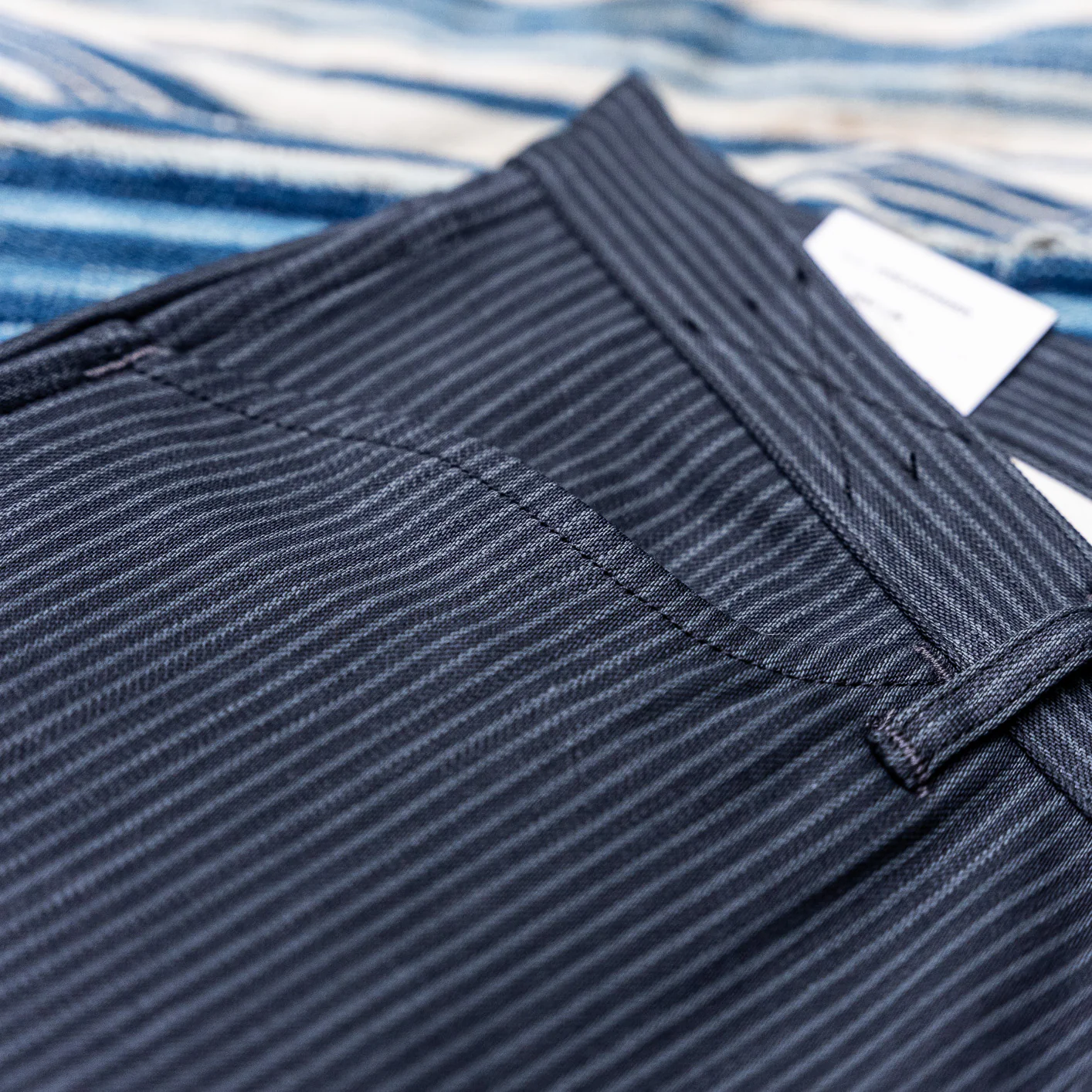 Indigofera 12oz Hickory Stripe Swearengen Pant - Gray / Black - Image 4