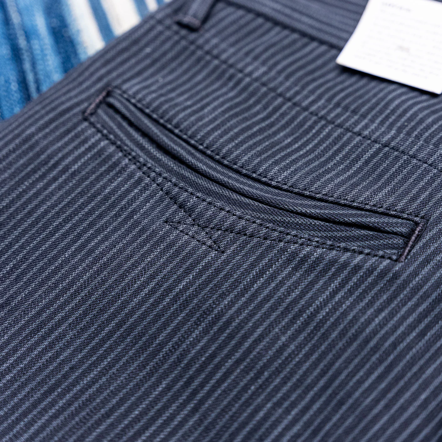 Indigofera 12oz Hickory Stripe Swearengen Pant - Gray / Black - Image 5