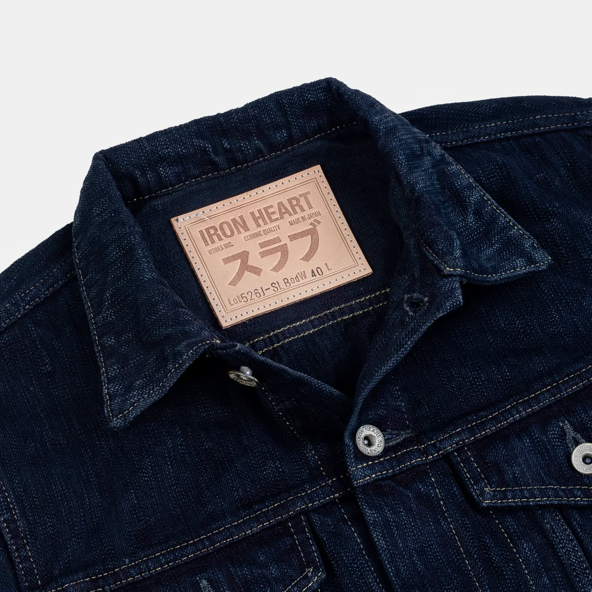 Iron Heart 16oz Slubby Selvedge Denim Modified Type III Jacket – Black Overdyed / IH-526J-SLBod - Image 4