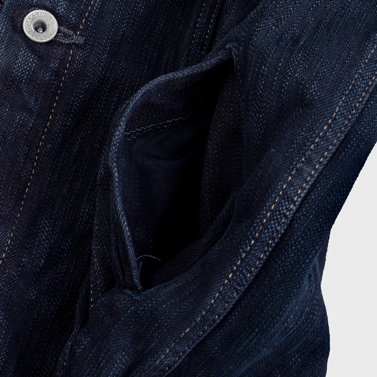 Iron Heart 16oz Slubby Selvedge Denim Modified Type III Jacket – Black Overdyed / IH-526J-SLBod - Image 8