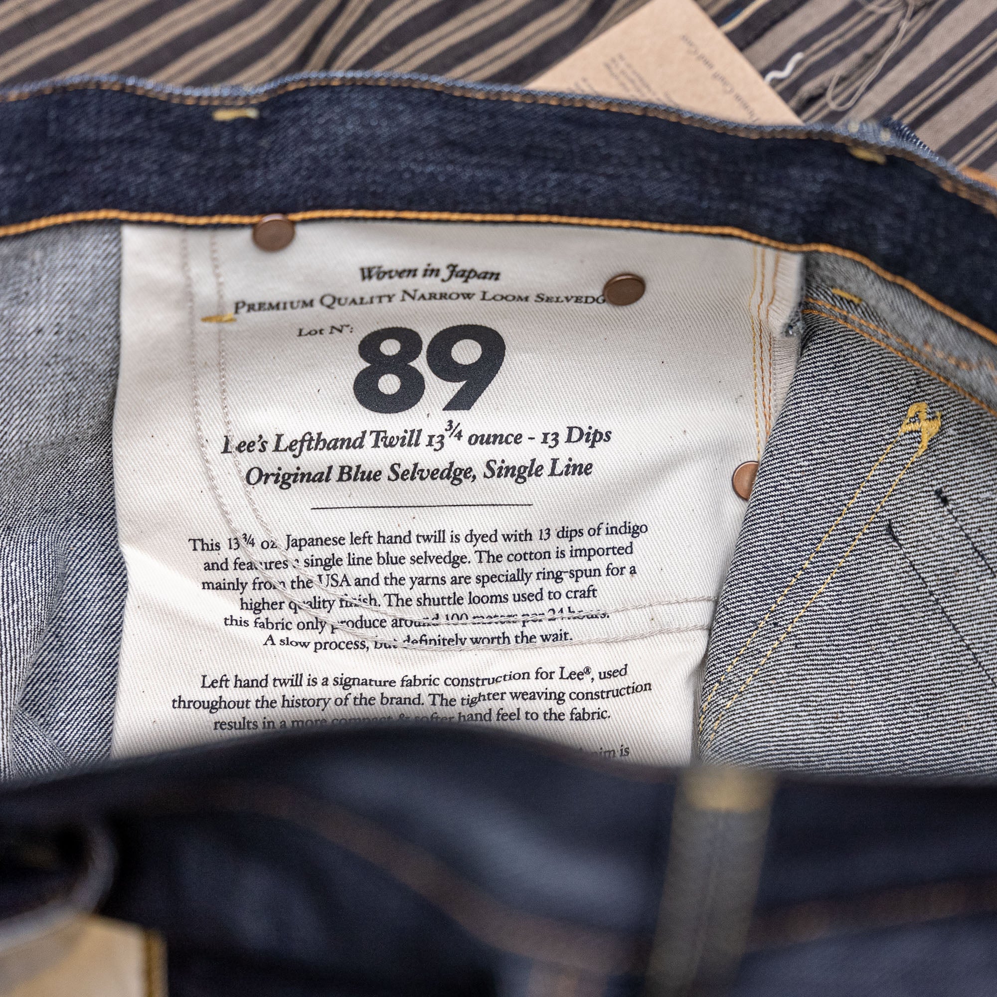 Lee 101 Rider 13¾oz Lefthand Twill Selvage Jeans – Slim Tapered - Image 5