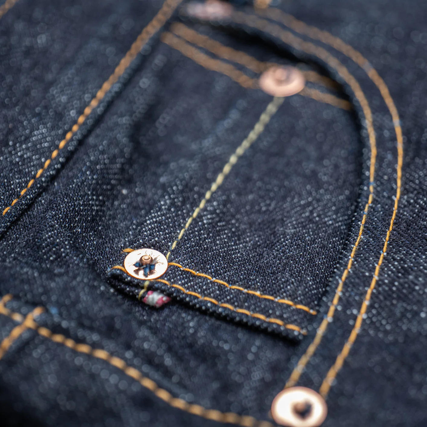 Momotaro 0306-SA 18oz Slim Tapered Jeans – Sashiko GTB Stripes - Image 8