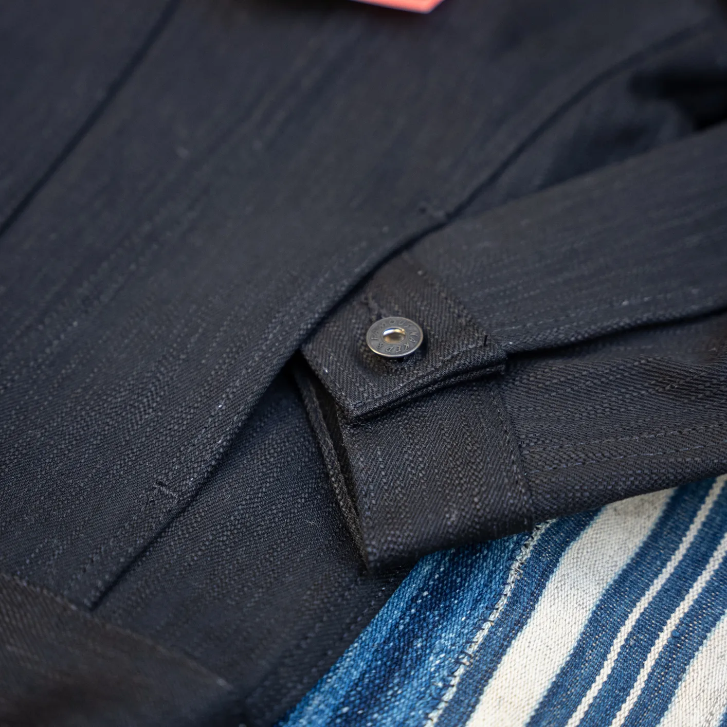 Naked & Famous 18oz Type III Shinigami Selvedge Denim Jacket - Black - Image 4