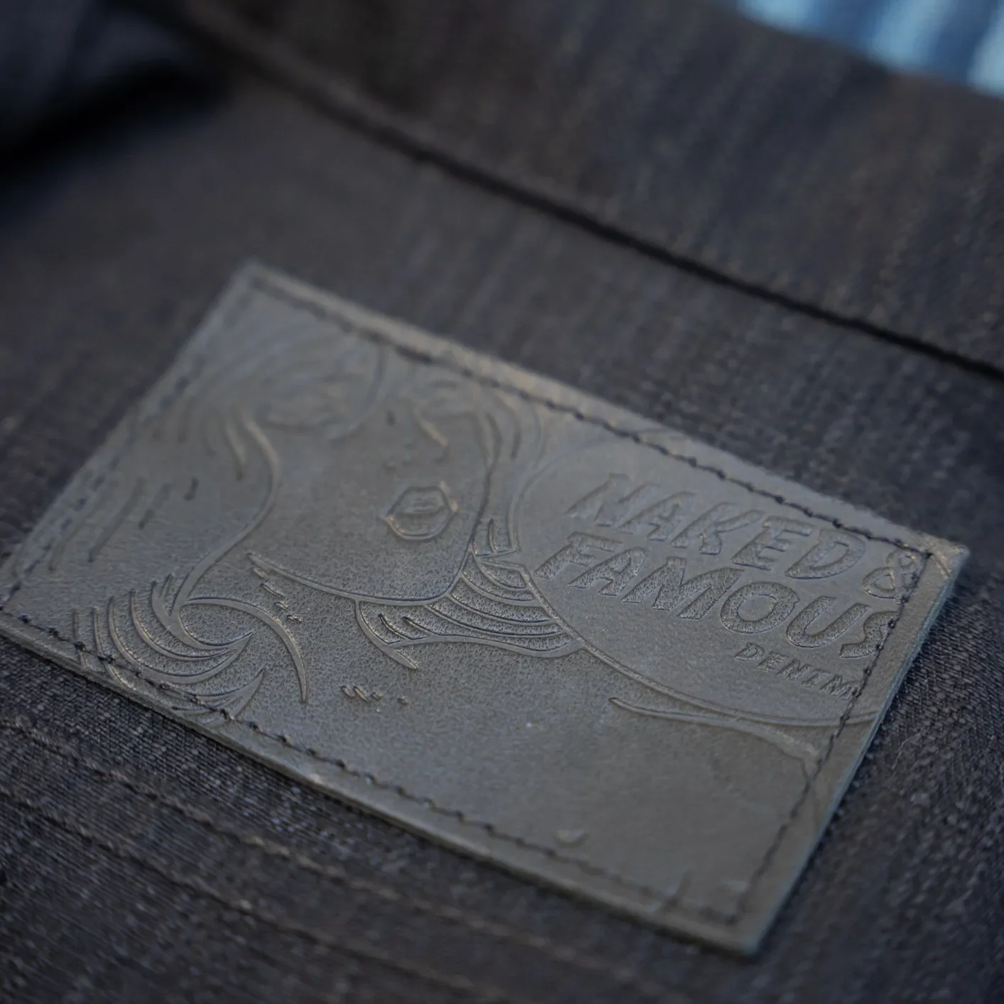 Naked & Famous 18oz Type III Shinigami Selvedge Denim Jacket - Black - Image 6