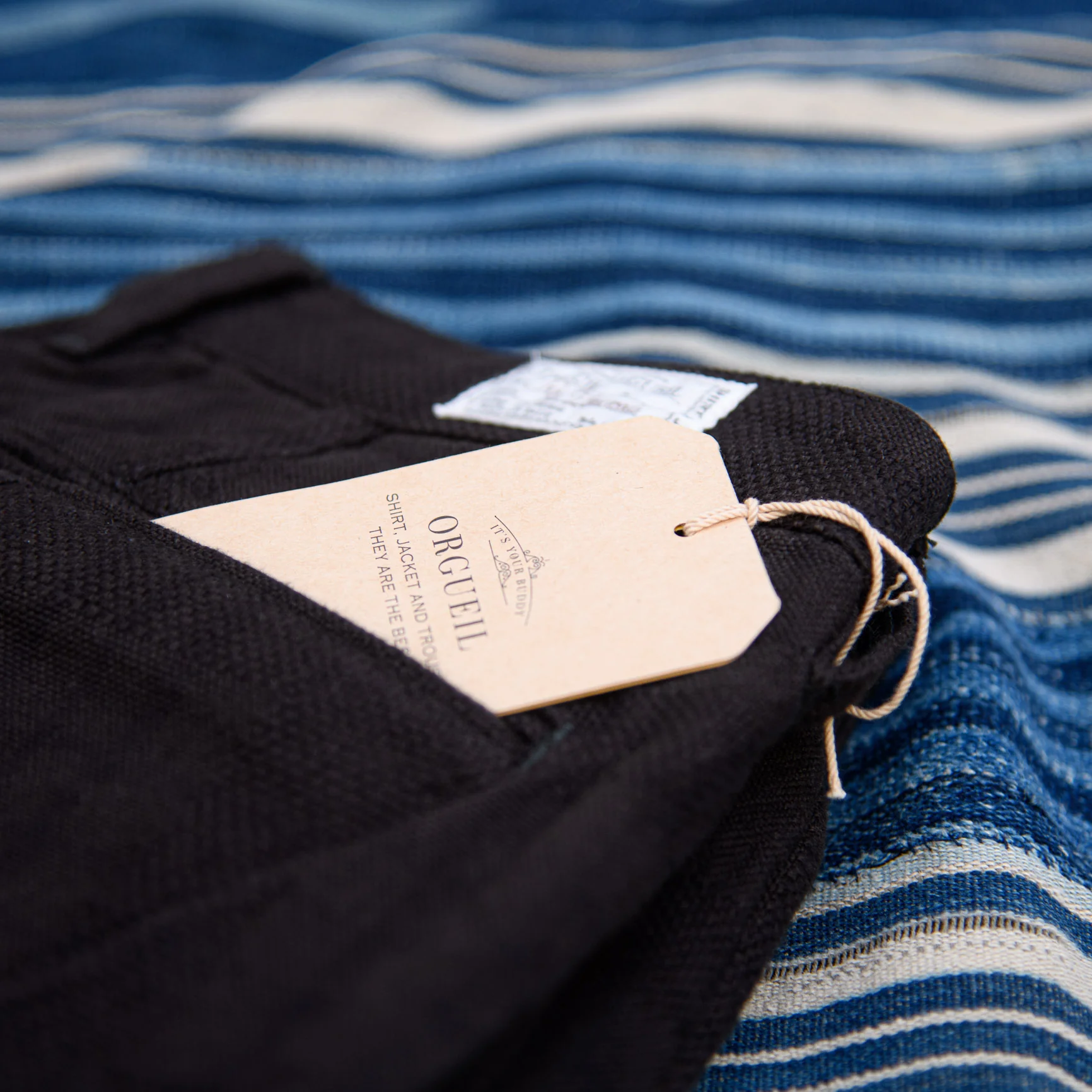 Orgueil OR-1105 11,5oz Black Check Dobby Trouser – Regular Tapered - Image 3