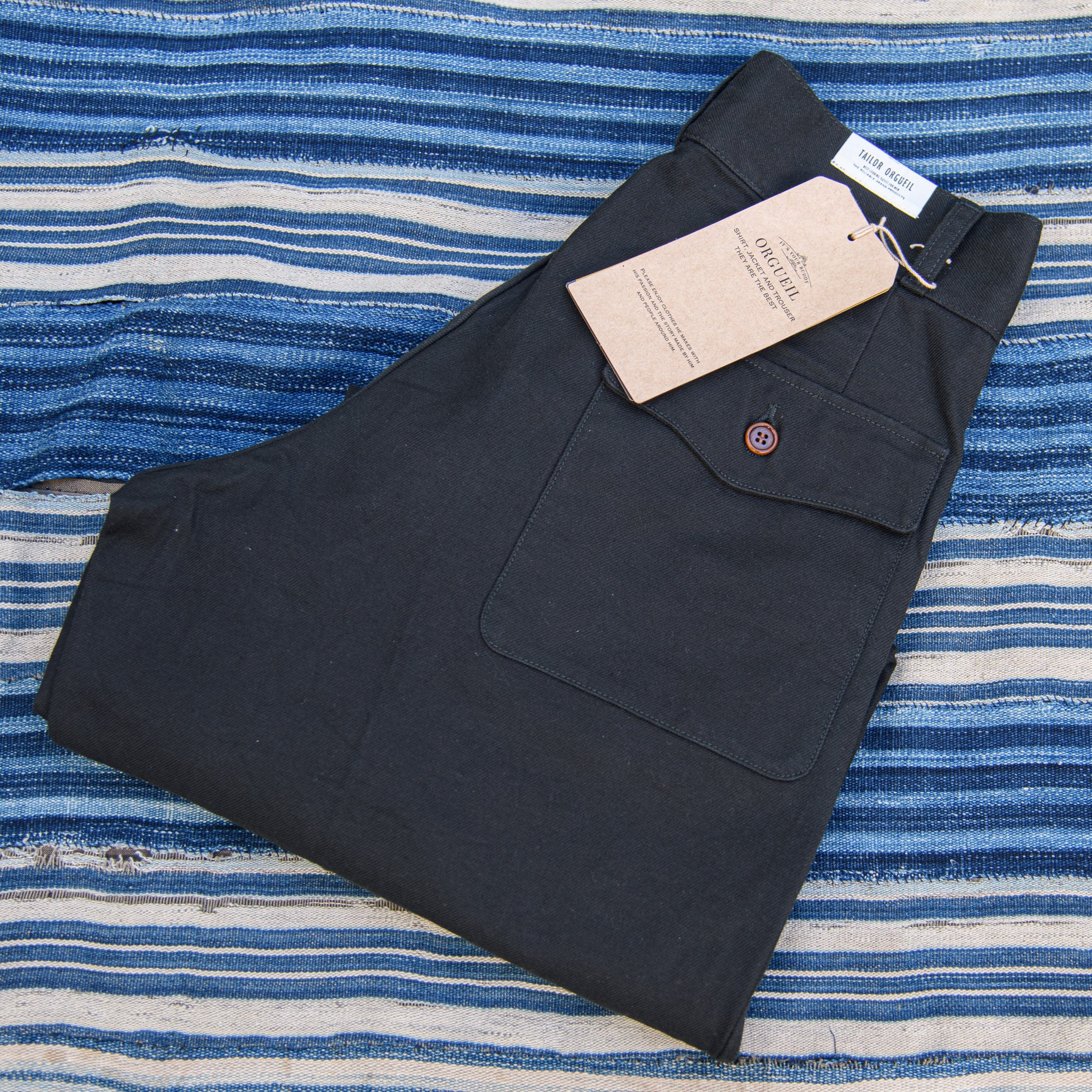 Orgueil OR-1107 10oz Italian Military Trousers – Black / Relaxed Tapered - Image 3