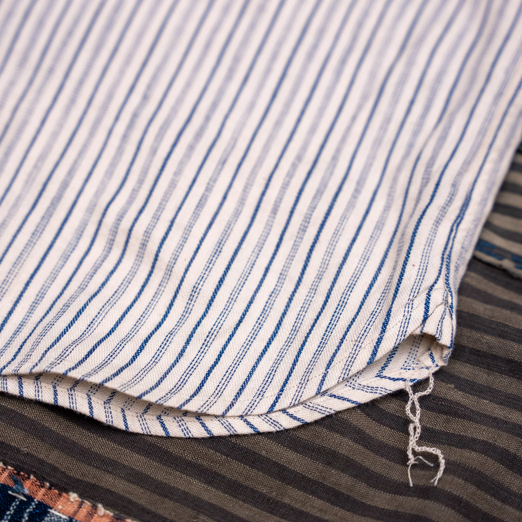 Orgueil OR-5007E Shawl Collar Shirt - Indigo Striped - Image 4