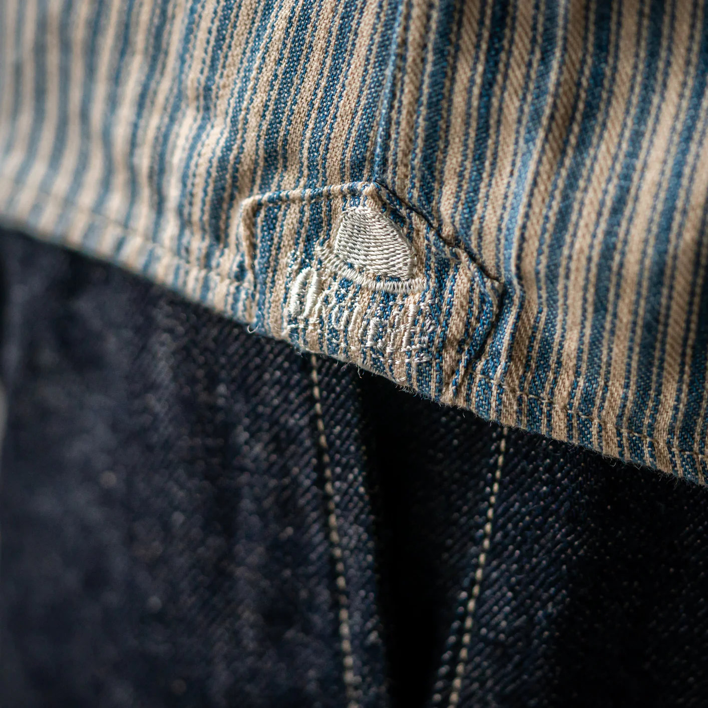 Orgueil OR-5002B Windsor Collar Shirt - Indigo Striped - Image 10