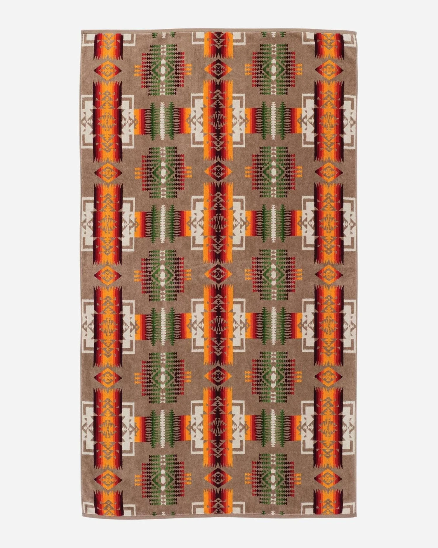 Pendleton Oversized Jacquard Beach Towel – Chief Joseph / Khaki - Image 3