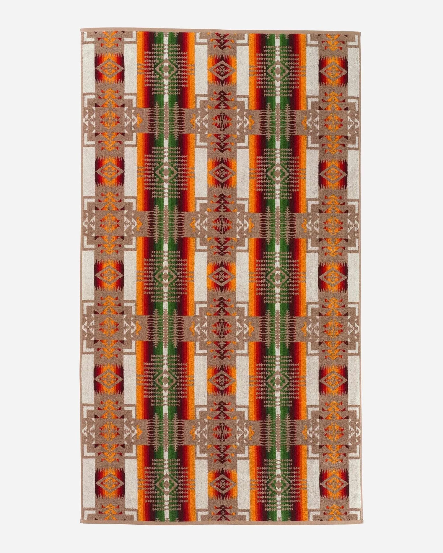 Pendleton Oversized Jacquard Beach Towel – Chief Joseph / Khaki - Image 4