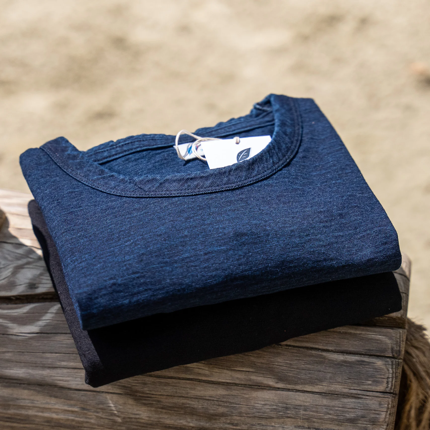 Pure Blue Japan 'Deep Indigo' Yarn Dyed T-Shirt - Image 4