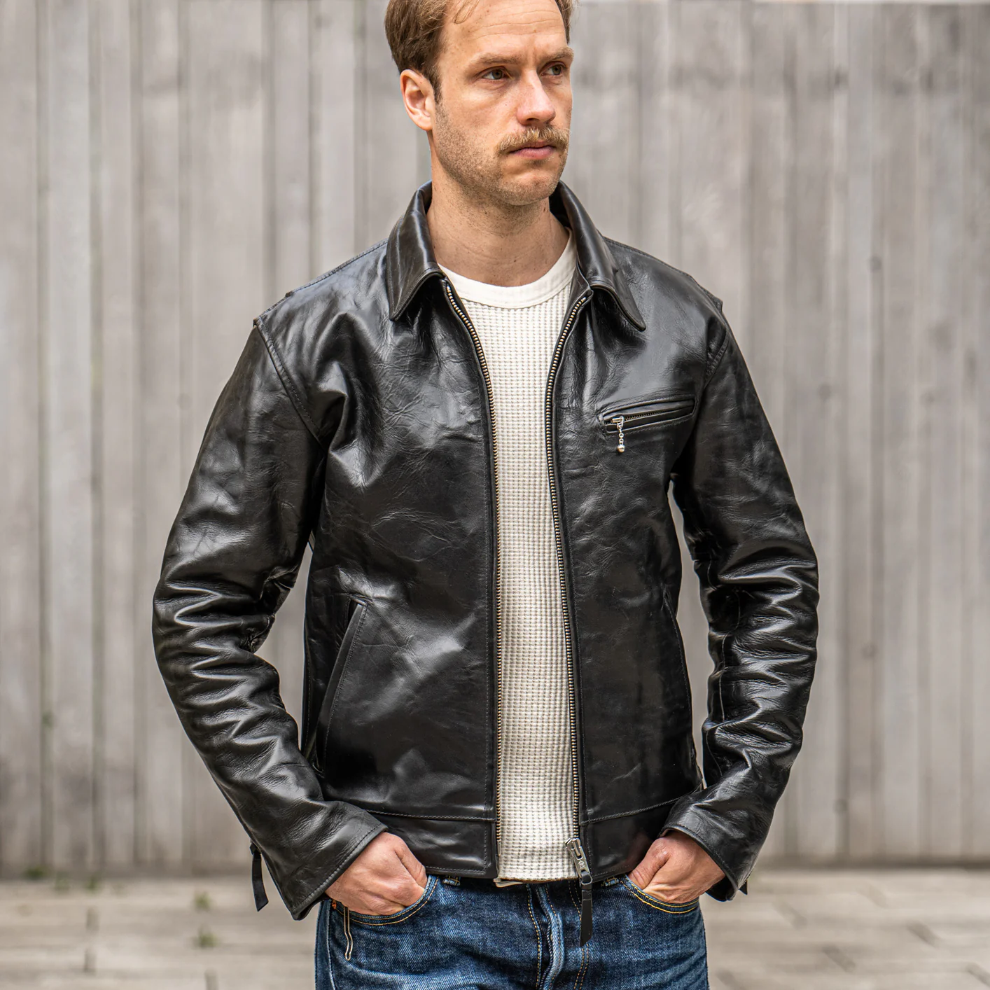 Simmons Bilt “Liberator” Leather Jacket – Black Clayton Monza Horsehide - Image 11