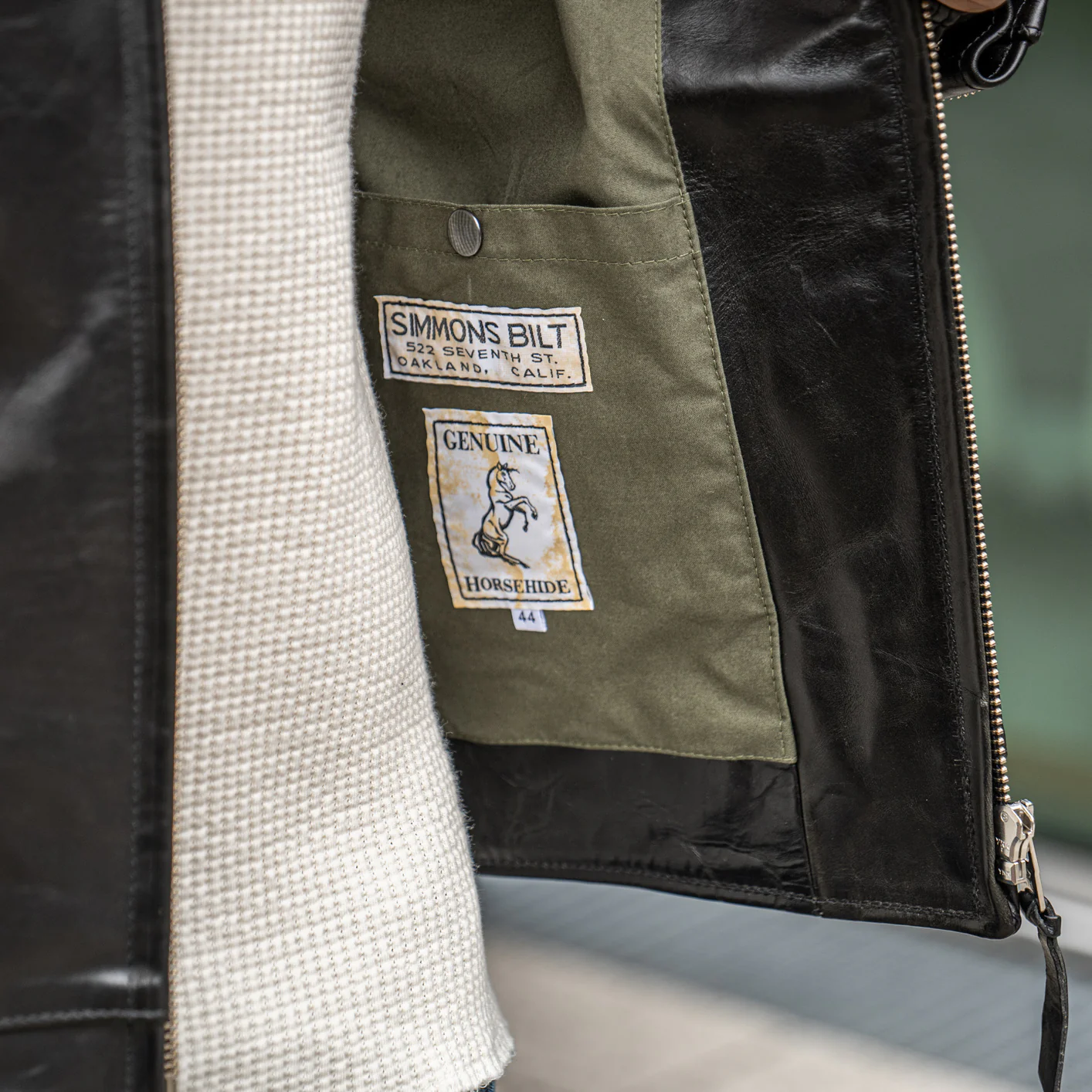 Simmons Bilt “Liberator” Leather Jacket – Black Clayton Monza Horsehide - Image 13