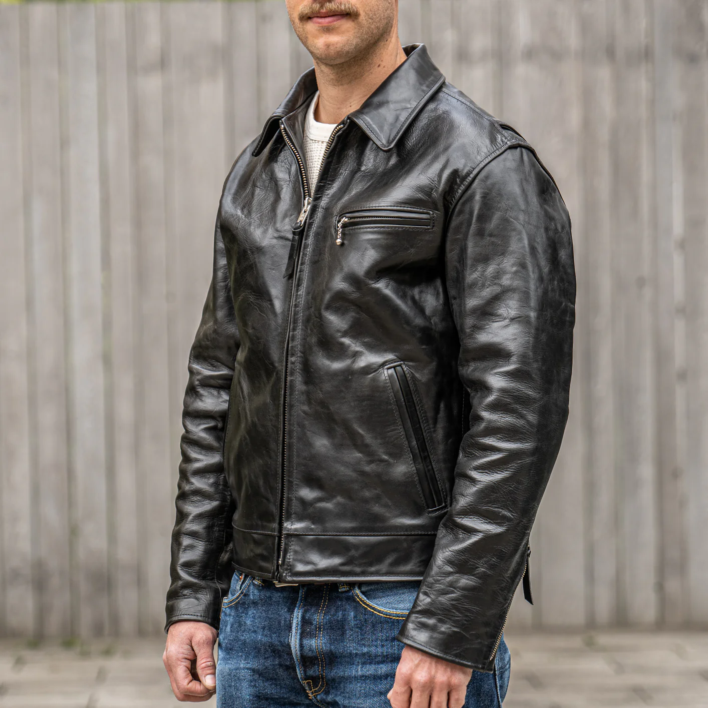 Simmons Bilt “Liberator” Leather Jacket – Black Clayton Monza Horsehide - Image 4