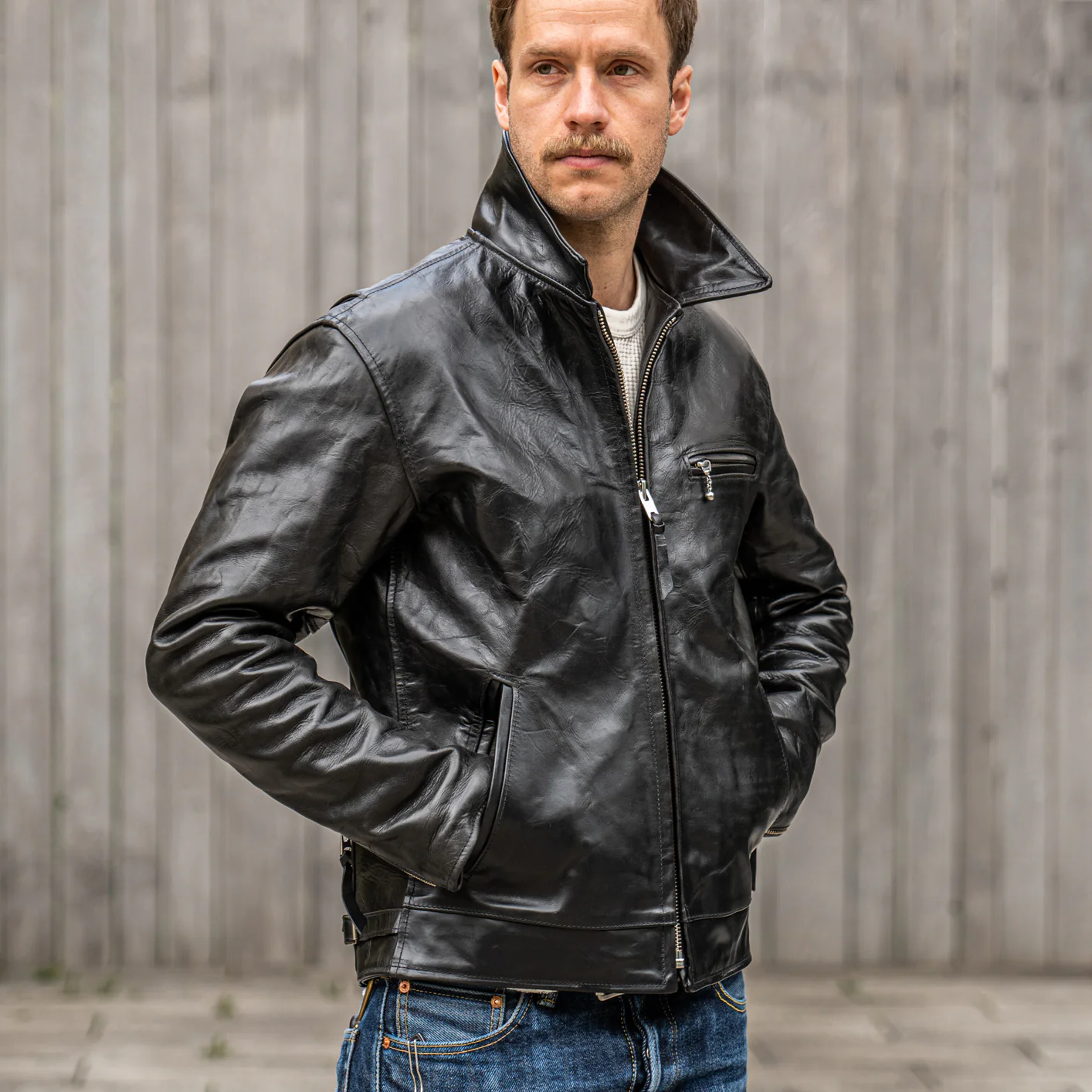 Simmons Bilt “Liberator” Leather Jacket – Black Clayton Monza Horsehide - Image 9